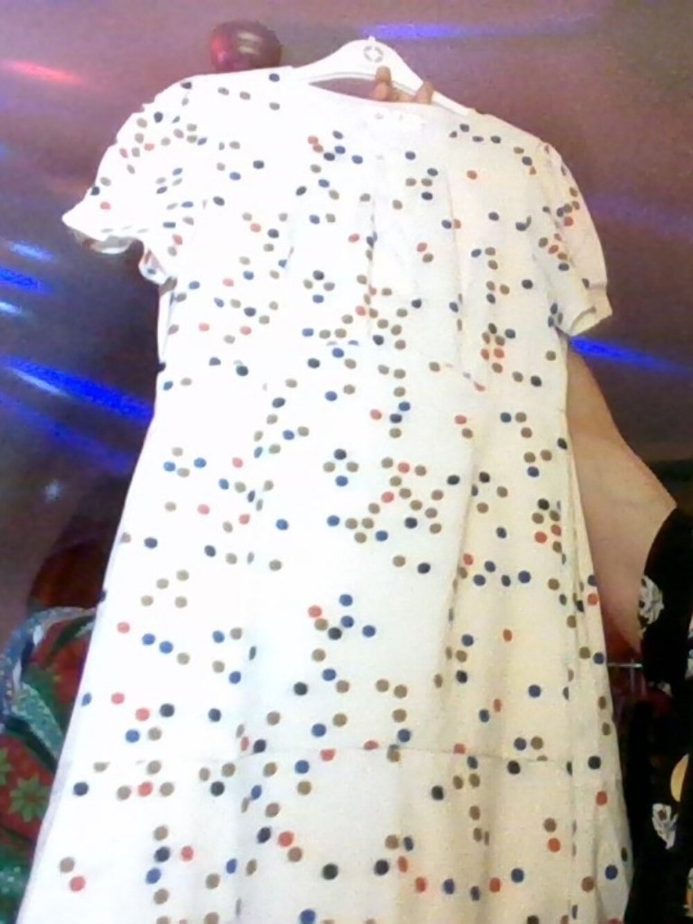 White Polka Dot Short Sleeve Women’s Dress